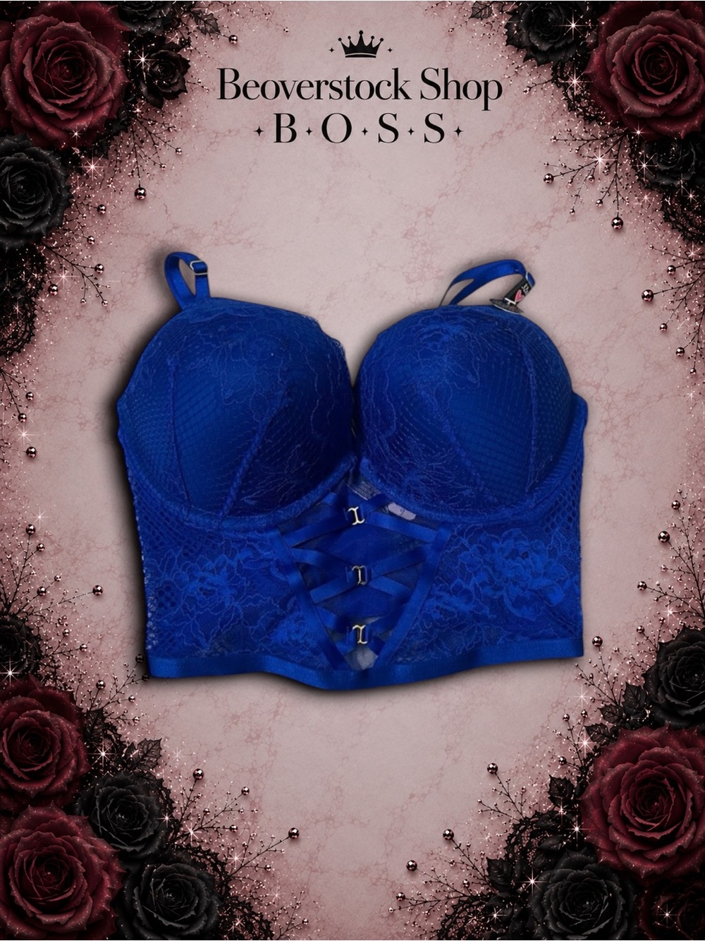 New NWT Victoria Secret Royal Blue Very Sexy Bombshell Add-2-Cups - 32D